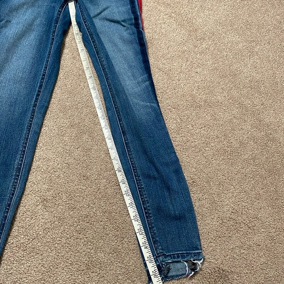 Express High Rise Ankle Jeggings with Red/Navy Stripe - Picture 9 of 10